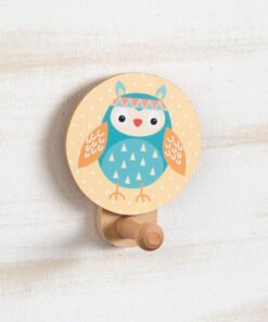 Ξύλινη κρεμάστρα τοίχου κουκουβάγια