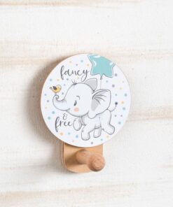 Ξύλινη κρεμάστρα τοίχου ελεφαντάκι