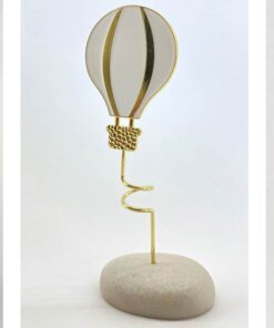 Μπομπονιέρα βάπτισης Αερόστατο σε βότσαλο