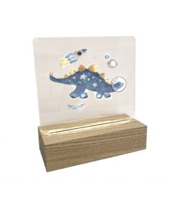 ΞΥΛΙΝΗ ΒΑΣΗ ΜΕ PLEXYGLAS ΦΩΤΙΖΟΜΕΝΟ ΜΠΑΤΑΡΙΑΣ ΜΕ ΔΕΙΝΟΣΑΥΡΟ ΔΙΑΣΤΗΜΑ