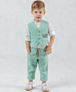 Λινό Βαπτιστικό Σύνολο σετ 5τεμ. για αγόρι - DANAOS