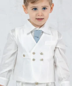 Alternative view of Μεταξωτό Βαπτιστικό Σύνολο σετ 6τεμ. για αγόρι - ERIKOS