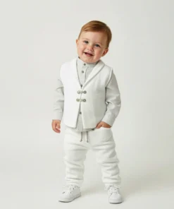 Λινό Βαπτιστικό Σύνολο σετ 4τεμ. για αγοράκι-AMOS