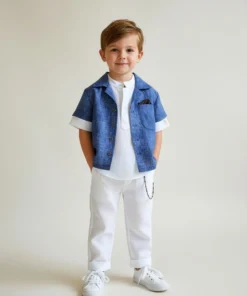 Βαπτιστικό Λινό σύνολο για αγοράκι 6 τεμ.- COMO